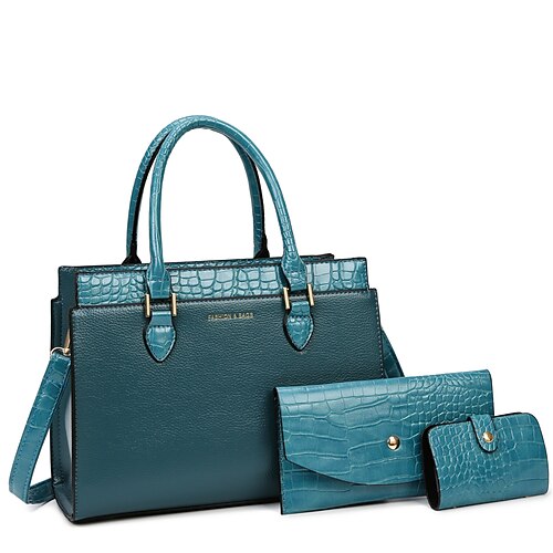 

Women's Work Bag Bag Set PU Leather Zipper Vintage Going out Office & Career Wine Blue Brown Black