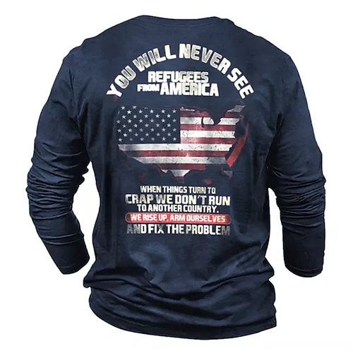 

Men's T shirt Tee Graphic Prints National Flag Crew Neck Green Blue Gray Black 3D Print Outdoor Street Long Sleeve Print Clothing Apparel Basic Sports Designer Casual