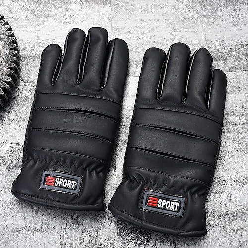 

Men's Women's Warm Winter Gloves Outdoor Gift Daily Solid / Plain Color PU Leather Vintage Retro Warm 1 Pair
