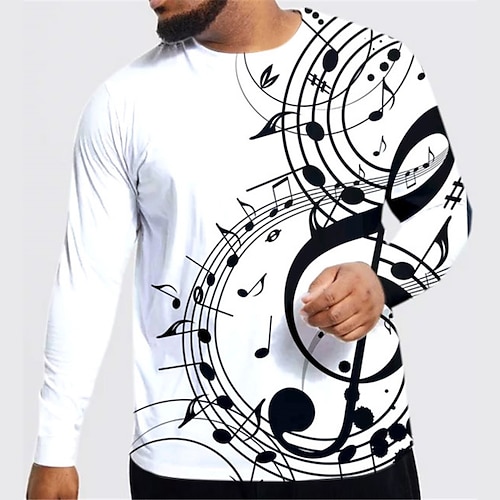 

Men's Plus Size T shirt Tee Big and Tall Graphic Crew Neck Long Sleeve Spring & Fall Basic Fashion Streetwear Comfortable Casual Sports Tops