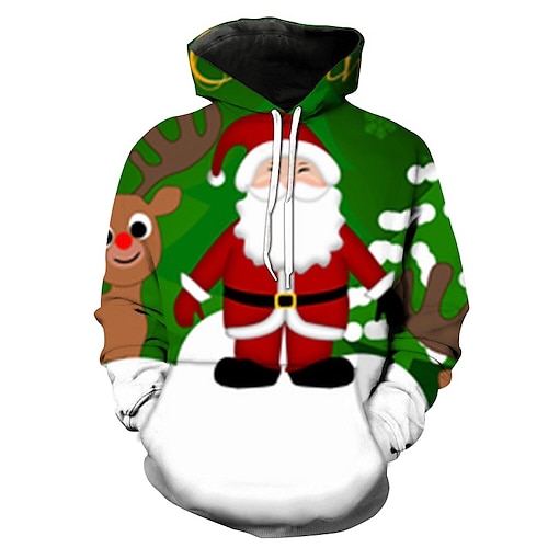 

Inspired by Christmas Santa Claus Reindeer Hoodie Cartoon Manga Anime Graphic Hoodie For Men's Women's Unisex Adults' 3D Print 100% Polyester