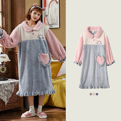 

Adults' Kigurumi Pajamas Cartoon Character Onesie Pajamas Flannel Cosplay For Men and Women Christmas Animal Sleepwear Cartoon Festival / Holiday Costumes