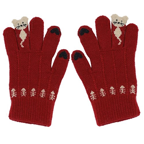 

Women's Warm Winter Gloves Gift Daily Animal Polyester Knit Simple Casual 1 Pair