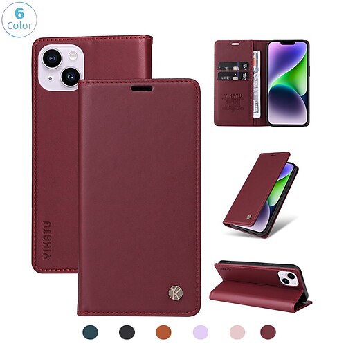 

Phone Case For Apple Full Body Case iPhone 14 Pro Max 13 12 11 Pro Max Mini X XR XS 8 7 Plus Wallet Dustproof Anti-lost Solid Colored TPU PU Leather