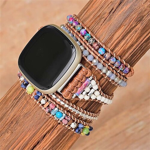 

1PC Smart Watch Band Compatible with Fitbit Versa 3 / Sense Versa 2 / Versa / Versa Lite Fabric Smartwatch Strap Handmade Adjustable Breathable Handmade Braided Rope Replacement Wristband