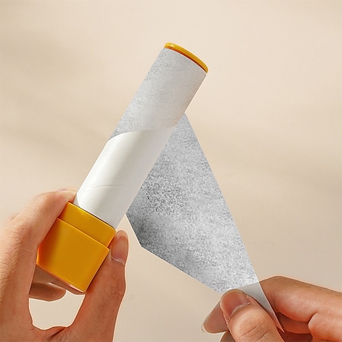 

Mini Roller Dust Wiper Tearable Roll Paper Sticky Portable Pet Hair Clothe Carpet Tousle Remover Replaceable Cleaning Brush Tool