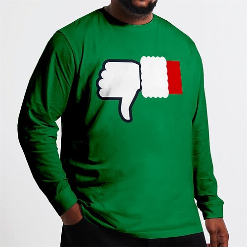 

Men's Plus Size Pullover Sweatshirt Big and Tall Graphic Crew Neck Long Sleeve Spring & Fall Basic Fashion Streetwear Comfortable Christmas Casual Tops