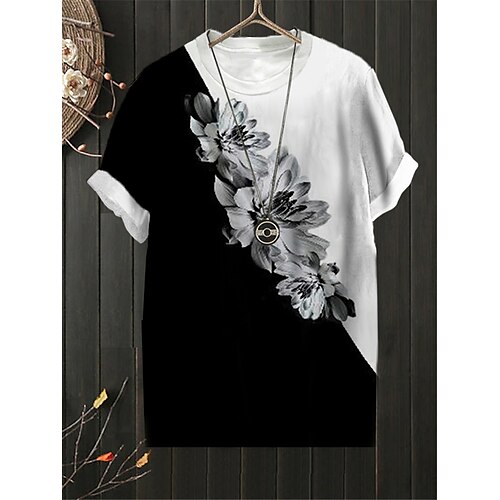 

Women's Plus Size Tops T shirt Tee Animal Floral Print Short Sleeve Crewneck Streetwear Daily Sports Cotton Spandex Jersey Spring Summer White / Butterfly
