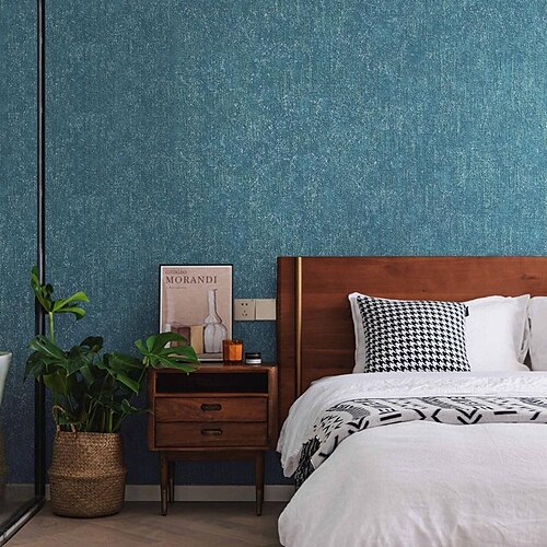 

Solid Color Wallpaper Peel and Stick Wallpaper Removable Non-woven Adhesive Required 53x950cm/20.87x374inch for Living Room/Bedroom