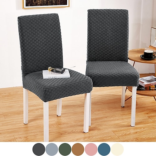 

2 Pcs Stretch Kitchen Chair Cover Slipcover for Dinning Party Elastic Anti-dust Seat Coverfor Hotel Office Ceremony Banquet Wedding Party