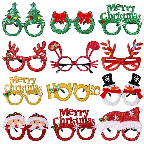 

2Pcs Christmas Decorative Glasses for Adults and Children Christmas Party Decorative Props for the Elderly Snowman Eyeglasses Frame