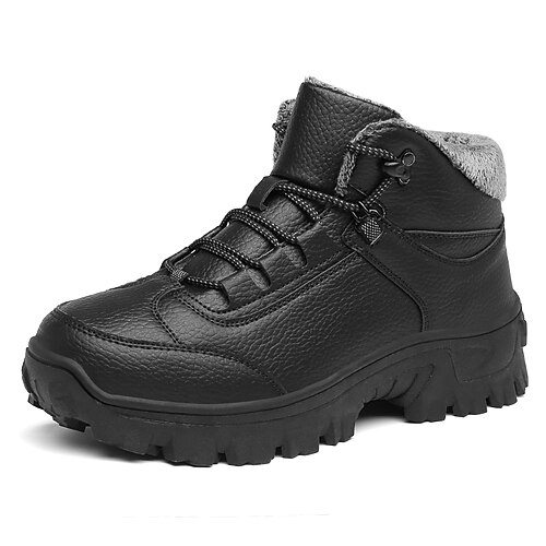 

Men's Sneakers Sporty Look Snow Boots Hiking Boots Sporty Casual Outdoor Daily Hiking Shoes PU Black Fall Winter