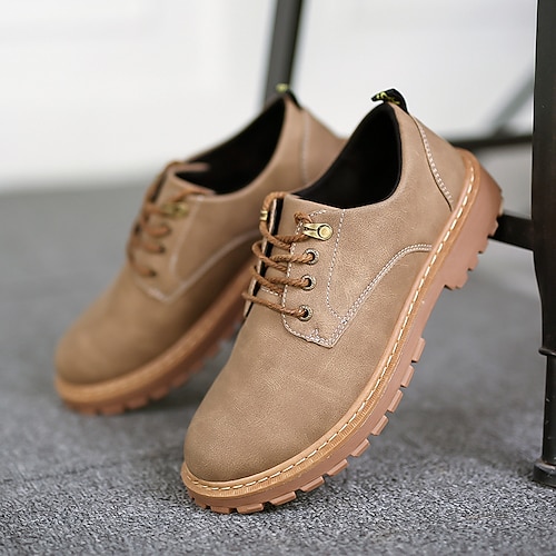 

Herren Outdoor Casual Klassisch Täglich Büro Karriere PU Schwarz Khaki Braun Herbst Frühling