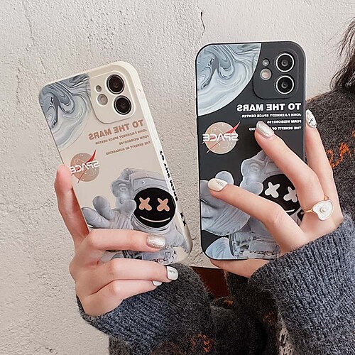 

Phone Case For Apple Classic Series iPhone 13 Pro Max 12 11 SE 2022 X XR XS Max 8 7 Bumper Frame Full Body Protective Dustproof Astronaut TPU