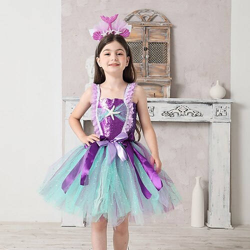 

Kids Girls' Dress Sequin Party Dress Above Knee Dress Party Cotton Sleeveless Princess Dress 3-10 Years Spring Blue / Color Block / Summer / Mesh / Sweet