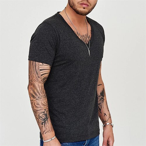 

Men's Unisex T shirt Tee Solid Colored V Neck Army Green Gray White Black Outdoor Street Sleeveless Clothing Apparel Sports Designer Casual Big and Tall / Summer / Summer