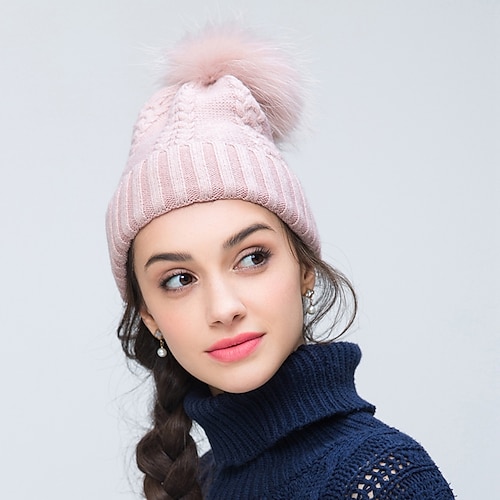 

Cute Classic Style Rabbit Hair Hats with Pure Color / Pom-pom 1PC Casual / Holiday Headpiece/ Special Occasion / Office & Career / Casual / Graduation / Congratulations / Annivers