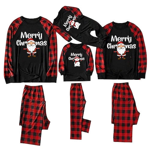 

Santa Claus Family Christmas Pajamas Nightwear Men's Women's Boys Girls' Cute Sweet Christmas New Year Christmas Eve Kid's Adults' Home Wear Polyester Top Pants