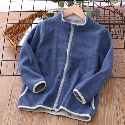 

Kids Girls' Jacket & Coat Solid Color Fashion Outdoor Cotton Coat Outerwear 3-13 Years Winter Purple Dusty Blue Orange / Fall
