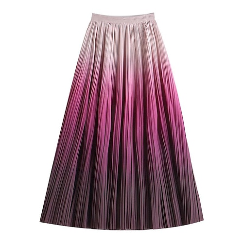 

Women's Skirt Gradient Color Modern Standard dark brown Pink Navy Blue Black