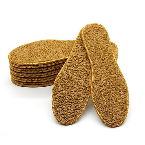 

1 Pair Warm Insole & Inserts / Plush Insole / Foot Warmer Insole Nylon Sole Winter / Fall Unisex Gold / Coffee