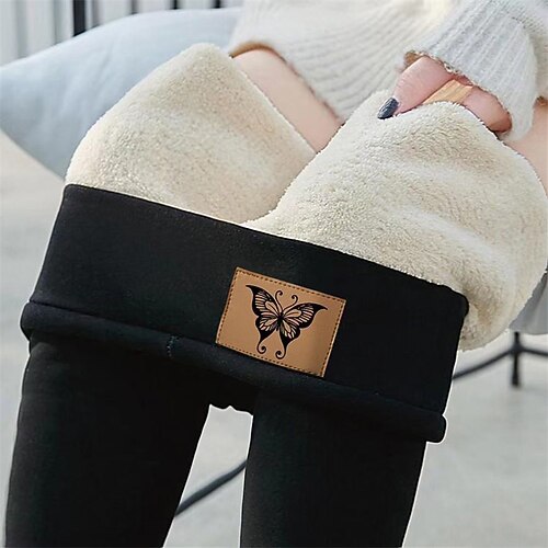 

Women's Plus Size Fleece Pants Leggings Cat Letter Casual Chino Daily Vacation High Full Length Winter Fall Black Dark Gray Brown L XL XXL 3XL 4XL / Cotton
