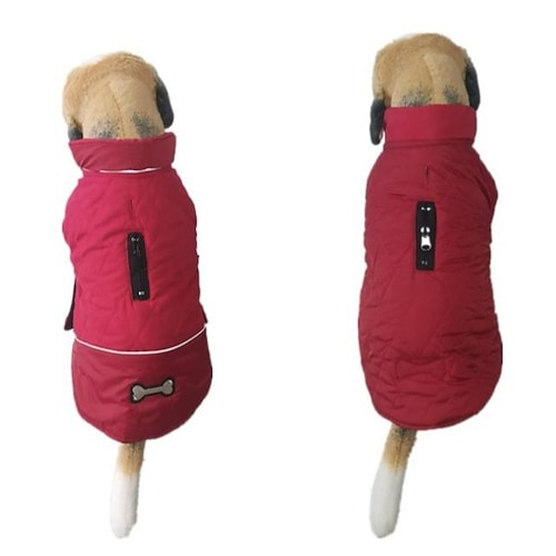 

Dog Down Coat Waterproof Windproof Reversible Dog Winter Coat Lightweight Warm Dog Jacket Reflective Dog Vest Coat Apparel Cold Weather Dog Clothes For Small Medium Large Dogs Red-m