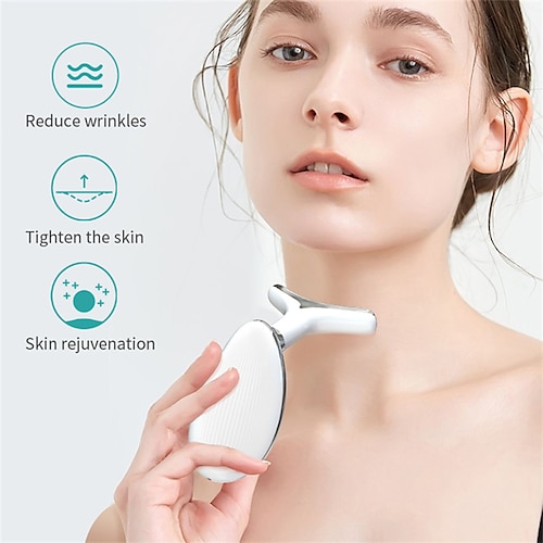 

Neck Face Beauty Device 3 Colors LED Photon Therapy Skin Tighten Reduce Double Chin Anti Wrinkle Remove Skin Care Tools