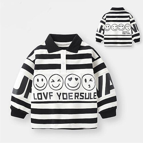 

Kids Boys Sweatshirt Pullover Graphic Long Sleeve Crewneck Children Top School Cotton Sweatshirt Fashion Cool Black Dusty Blue Orange Winter 3-7 Years / Fall