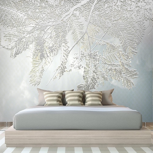 

Mural Wallpaper Wall Sticker Covering Print Peel and Stick Removable Self Adhesive Landscape Crystal Frost Leaf PVC / Vinyl Home Decor