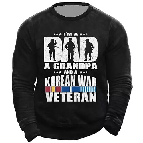 

Men's Sweatshirt Pullover Black Navy Blue Crew Neck Graphic Prints Print Daily Sports Holiday 3D Print Basic Streetwear Designer Spring Fall Clothing Apparel Soldier Hoodies Sweatshirts