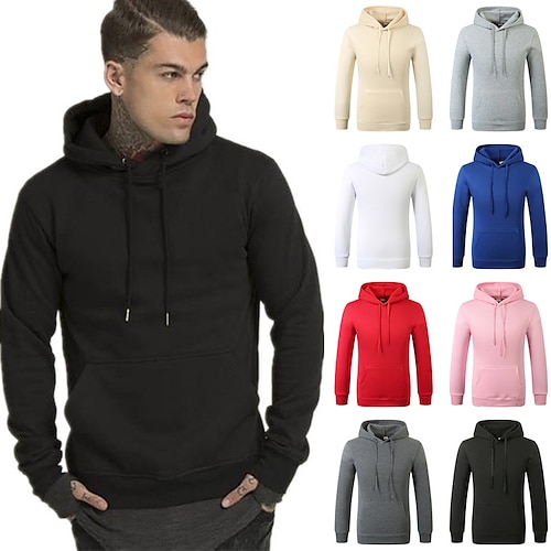 

hettegenser for menn fleece genser hettegenser genser genser hettegenser ensfarget uformelt daglig sport hip hop treningsklær klær gensere gensere svart