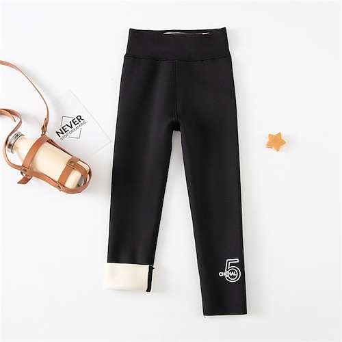 

Kids Girls' Leggings Graphic Adorable Outdoor 3-7 Years Winter Black Purple Gray / Fall