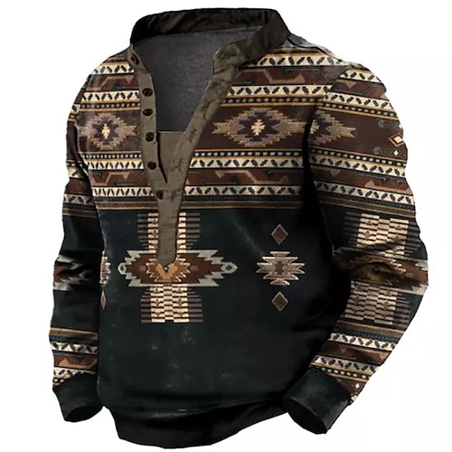 

Hombre Sudadera Pull-over Verde Trébol Azul Piscina Morado Café Gris Cuello Mao Estampados Estampado Casual Diario Deportes Impresión 3D Boho Ropa de calle Design Primavera Otoño Ropa Sudaderas con