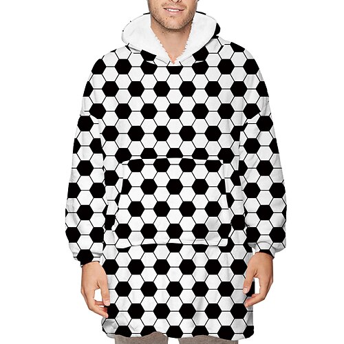 

Adults' Hoodie Oversized Hoodie Blanket Wearable Blanket With Pocket Fruit Geometric Onesie Pajamas Flannel Cosplay For Men and Women Christmas Animal Sleepwear Cartoon Festival / Holiday Costumes