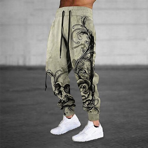 

Men's Sweatpants Joggers Trousers Drawstring Elastic Waist 3D Print Graphic Prints Comfort Breathable Sports Outdoor Casual Daily Cotton Blend Terry Streetwear Stylish Blue Khaki Micro-elastic