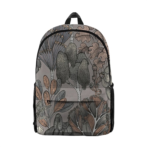 

Kid's Unisex School Bag Bookbag Oxford 3D Print Adjustable Lightweight Zipper School Daily Brown