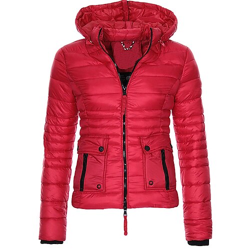 

Per donna Giacca invernale Parka Tenere al caldo Traspirante Esterno Giornaliero Cerniera Tasche Cerniera Felpa Informale Comodo Stile di strada Tinta unica Standard Capispalla Manica lunga Inverno