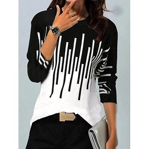 

Women's Hoodie Half Zip Print Hoodie Stripes Sport Athleisure Shirt Long Sleeve Breathable Soft Comfortable Casual Athleisure Activewear