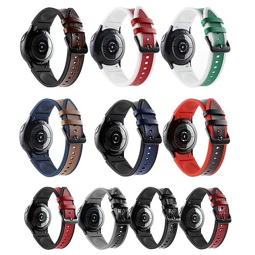 

1 pcs Smart Watch Band for Samsung Galaxy Watch 5 40/44MM Watch 5 Pro 45MM Watch 4 Classic 42/46mm Watch 4 40/44mm Watch 3 41mm Watch 42mm 20mm PU Leather Smartwatch Strap Adjustable Stretchy