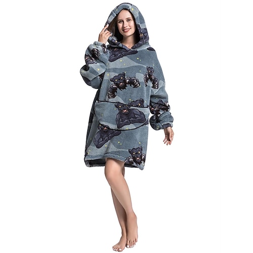 

Women Hooded Blanket Ovesized, Wearable Hoodie Blanket Sherpa Fleece for Women Men Flannel Sherpa Soft Warm Cozy Blanket Jacket Sweater Gift for Adult Teens