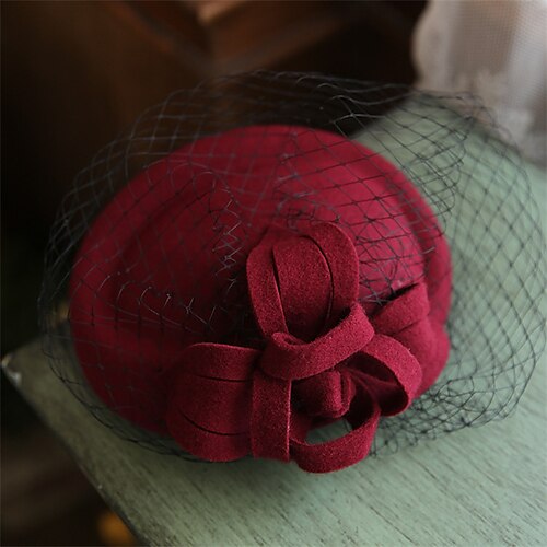 

Women's Hat Bucket Hat Black Wine Party Holiday Festival Mesh Pure Color Warm Breathable