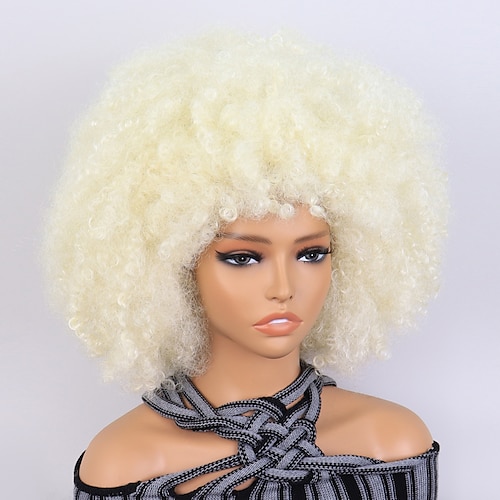 

Synthetic Wig Curly With Bangs Machine Made Wig Short Bleached Blonde Natural Black #1B Medium Auburn#30 Synthetic Hair Women's Soft Classic Easy to Carry Blonde Black Auburn / Daily Wear