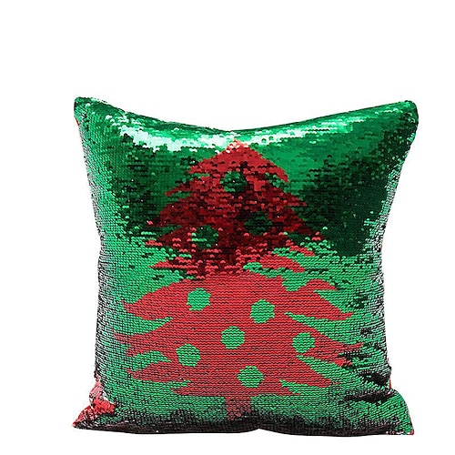 

Country Christmas Sequin Pillowcase Without Core Plant Flower Christmas Tree