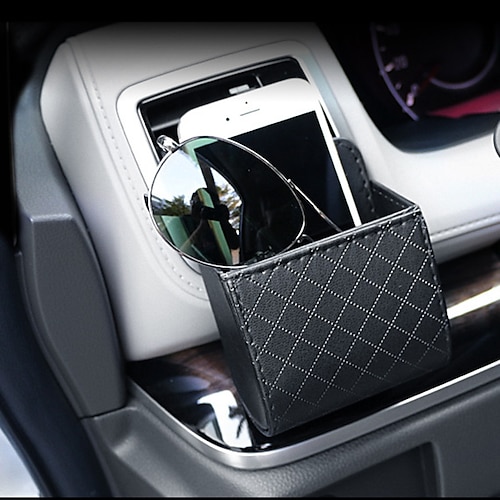 

car storage bag leather car air outlet mobile phone bag air outlet storage bag car storage box sundries box