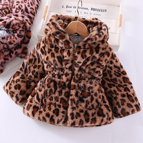 

Bambino (1-4 anni) Da ragazza Cappotto in pelliccia sintetica Leopardo Attivo Scuola Cappotto Capispalla 7-13 anni Inverno Rosa Marrone
