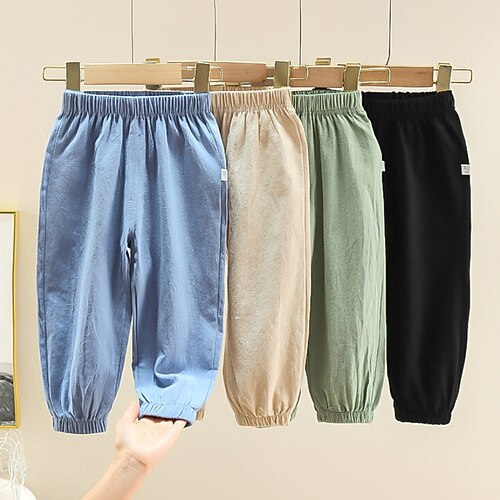 

Toddler Boys Pants Trousers Solid Color Pants Outdoor Cotton Basic Fashion Green Black khaki / Winter / Fall