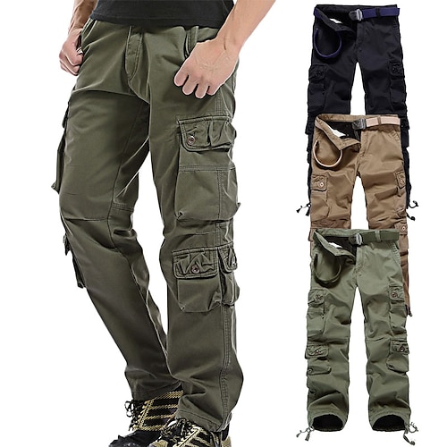 

Men's Cargo Pants Hiking Pants Trousers Work Pants Winter Outdoor Thermal Warm Fleece Lining Windproof Warm Pants / Trousers Bottoms Dark Khaki ArmyGreen Cotton Fleece Hunting Ski / Snowboard Fishing