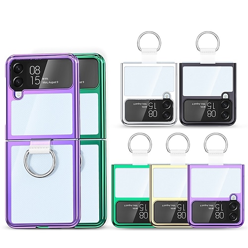 

Phone Case For Samsung Galaxy Flip Z Flip 4 Flip Ultra-thin Full Body Protective Solid Colored PC