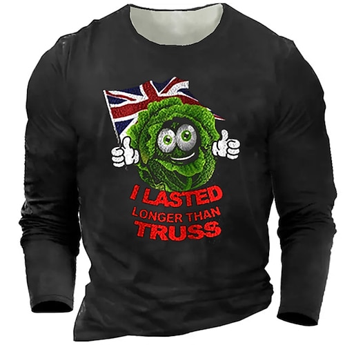 

Men's T shirt Tee Cartoon Graphic Prints National Flag Crew Neck Green Navy Blue Gray Black 3D Print Outdoor Street Long Sleeve Print Clothing Apparel Basic Sports Designer Casual